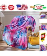 Lightweight Premium Flannel Fleece Blanket - Cozy Deep Purple Rainbow De... - $590.63 MXN