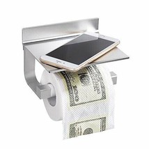 Toilet Roll Holder Without Drilling Aluminum with Mobile Phone Storage - £11.59 GBP