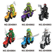 6pcs Ninja Turtle Motorcycle Model Toy Garage Kit Gift - £13.58 GBP