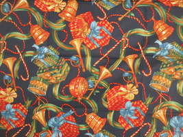 Musical Holiday Fabric 1 yd Remnant Bold Print Hancock Fabrics - £6.28 GBP