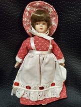 Vtg Gorham Porcelain Hand Painted Do in Red Dress, Hat, Apron, - £9.80 GBP