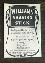 Vintage 1902 Williams Shaving Stick J.B. Williams Company Original Ad 10... - $6.64