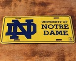 EARLY 90s UNIVERSITY OF NOTRE DAME EMBOSSED CAR LICENSE PLATE - £7.83 GBP