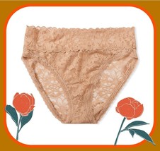 XL Beige THE LACIE Full Floral Lace Stretch Victorias Secret HighLeg Brief Panty - £9.83 GBP