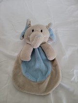 Baby Gear Blue Grey Elephant Plush Baby Toy Security Lovey Blanket 12” - £9.32 GBP