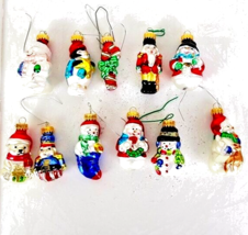 C&amp;D Vintage Christmas Lot of 11 Small Glass Ornaments - £30.59 GBP