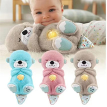 With Breathing Movement Soothing Sleeping Otter Toy Musical Stuffed Baby Toy - £18.37 GBP