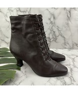 Lord &amp; Taylor Womens Vintage 90s Ankle Boots Size 7.5 Brown Leather Witc... - $63.62 CAD
