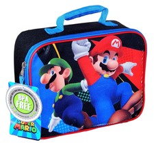 Super Mario Bros. Luigi Kids BPA-Free Insulated Lunch Tote Bag Box Boys Nwt $20 - £11.96 GBP
