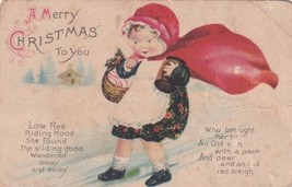 Christmas Little Red Riding Hood - Scarce Ellen Clapsaddle Postcard D49 - $9.99