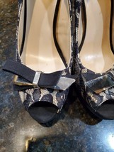 Guess Black Lace Fabric Overlay Peep Toe Stiletto High Heel Pump Shoes 10 M - £17.54 GBP
