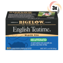 3x Boxes Bigelow English Teatime Decaffeinated Black Tea | 20 Per Box | 1.41oz - £16.53 GBP