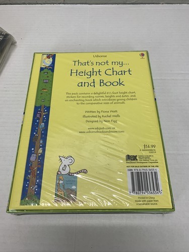 USBORNE THAT'S NOT MY HEIGHT CHART AND BOOK WITH WRITE ON STICKERS NEW IN BOX Item image 2