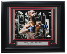 Demetrious Mighty Ratón Johnson Firmado Enmarcado 8x10 UFC Collage Foto JSA - £98.46 GBP