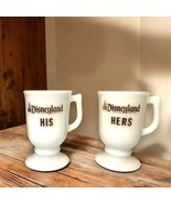 Vintage Disneyland 1960&#39;s His &amp; Hers Milk Glass Footed Mugs Coffee Cups ... - £12.60 GBP