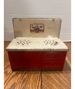 Vintage MARX Pretty Maid Metal Toy Stove-Red &amp; White 8x4x7T - $16.23 CAD