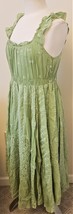 Johnny Was Embroidered Siren Dress with Slip Sz-L Sage Tea/Green - $229.97