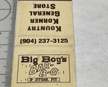 Vintage Matchbook Cover Big Boys Bar-B-Q &amp; Steak Pit  Ocala, FL  gmg  Un... - $12.38