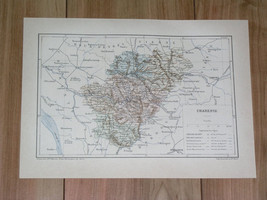 1887 Antique Map Of Department Of Charente Angouleme / France - £17.13 GBP