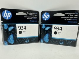 Lot of 2 OEM Genuine HP 934 Black Printer Ink Cartridge C2P19AN New Exp:... - $24.88