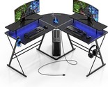Gaming Desk, L Shaped Computer Corner Desk, 53&quot; Ergonomic Gaming Table W... - $269.99