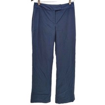 Jones New York Woman&#39;s 4 Flat Front Dress Pants Navy Blue Stripe Profesional - £27.26 GBP