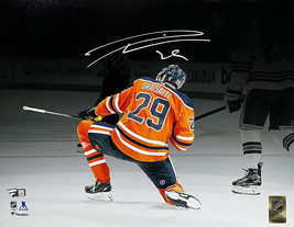 Leon Draisaitl Firmado Edmonton Oilers 11x14 Foco Foto Fanáticos - £138.79 GBP