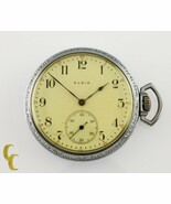 Nickel Elgin Antique Open Face Pocket Watch Grade 302 Size 12 15 Jewel - €147,35 EUR