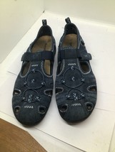 EARTH ORIGINS CARMEN  womens bluish gray  suede mesh sports sandals size... - $23.56