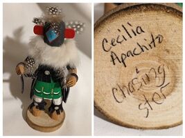 Vintage Cecilia Apachito Navajo Native American Kachina Doll Chasing Sta... - $98.33