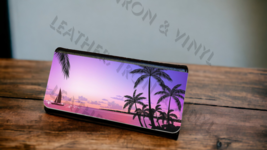 Women&#39;s Trifold Wallet - Tropical Sunset Pink and Purple Design - $24.95