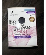 L&#39;eggs ~ Silken Mist 2 Pair Women&#39;s Tights Hose Black Mist Control Top U... - $17.58 CAD