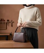 Elegant Underarm Leather Shoulder Bag  Genuine Cowhide Vintage Handbag w... - $105.00