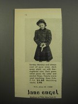 1950 Jane Engel Coat Ad - Sunday-Monday-and-always coat of pure wool - £14.48 GBP