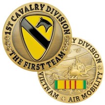 Army 1ST Cavalry Division Vietnam Air Mobility Ribbon 1.75&quot; Challenge Coin - £31.34 GBP