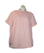 Ted Baker London Mens 5 Large Button Down Shirt Pink Short Sleeve Linen ... - $20.11 CAD