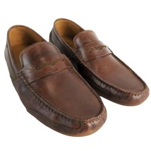 Clarks Collection Markman Way Men&#39;s 10.5 Tan Leather Penny Loafers Moccasin Shoe - $29.03