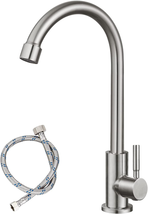 Heyalan Brushed Nickel Kitchen Faucet Cold Water Only 1 Hole Single Handle 360 D - £22.63 GBP