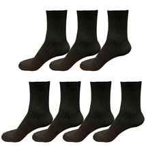 Lot 7 pairs Mens Classic Fashion Cotton Casual Solid Crew Dress Socks Size 6-10 - £11.15 GBP