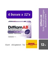 6 boxes x 12&#39;s DIFFLAM AB Sore Throat Lozenges  Kill Bacteria Blackcurre... - $94.64 CAD