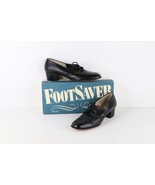 NOS Vtg 90s Streetwear Womens 8 3A Pebble Grain Leather Chunky Heel Shoe... - $135.67 CAD