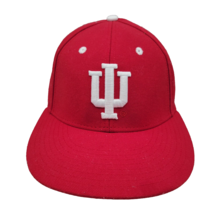Indiana University Fitted Hat Adidas 7 3/4 Red Baseball Cap - £15.49 GBP