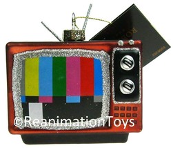 Robert Stanley Glass Retro 60&#39;s Color TV Television Set w/Antenna Ornament New - £19.57 GBP