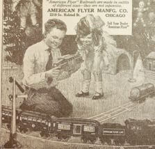 1921 American Flyer Railroad Christmas Advertisement Train Ephemera 6 x ... - $26.49