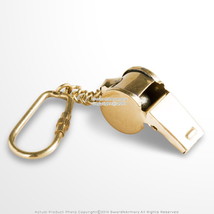 Handmade Brass Whistle Key Chain Ring Gift Souvenir - £7.76 GBP