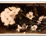 RPPC Orchidee E Margherite Happy New Year Dagherrotipo Cartolina H26 - $8.00