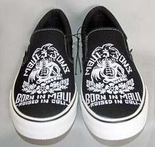 Maui &amp; Sons &quot;Born In Hawaii Raised In Cali&quot; Skull Black &amp; White Slip-on Shoes - £34.47 GBP