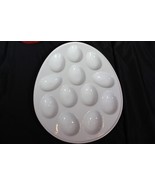 Cordon Bleu Deviled Egg Tray White Porcelain Egg Shaped Serving Plate 12... - €20,61 EUR