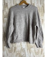 H&M Cropped Sweater Women's M Lightweight Pullover Mottled Knit Wool Blend - $330.58 MXN