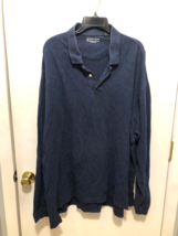 St Johns Bay Performance Pique Polo Long Sleeve Shirt Mens SZ 3XL Navy Blue - $6.92